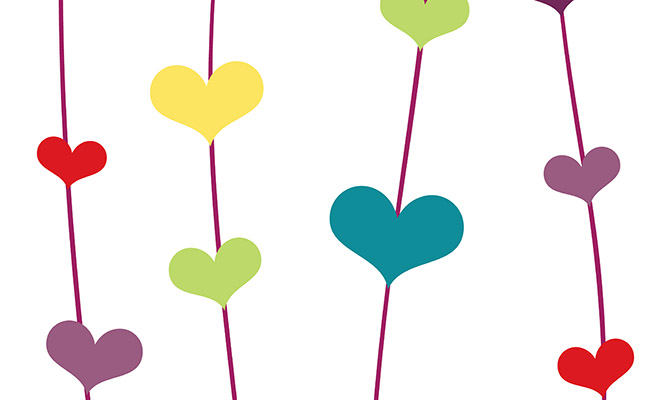 Floating Hearts Printed Background Paper